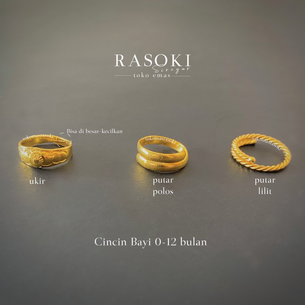 CINCIN BAYI EMAS LONDON EMAS TOBA 24KARAT 1gram