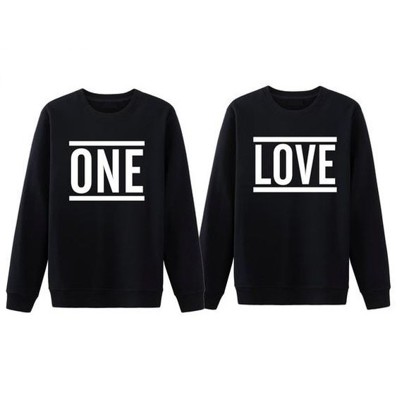 JUAL Sweater Couple ONE LOVE Fleece All Size - Big Size S M L XL XXL XXXL XXXXL XXXXXL- Hot Promo