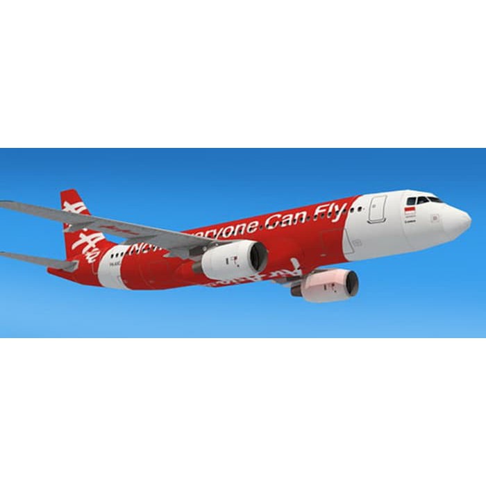 DIY Miniatur Papercraft Pesawat Air Asia Airbus A320-200