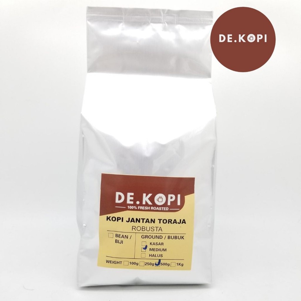 

Kopi Bubuk Robusta Jantan Toraja 500 gr Kopi Biji Fresh Roasted Jamin Wangi Semerbak