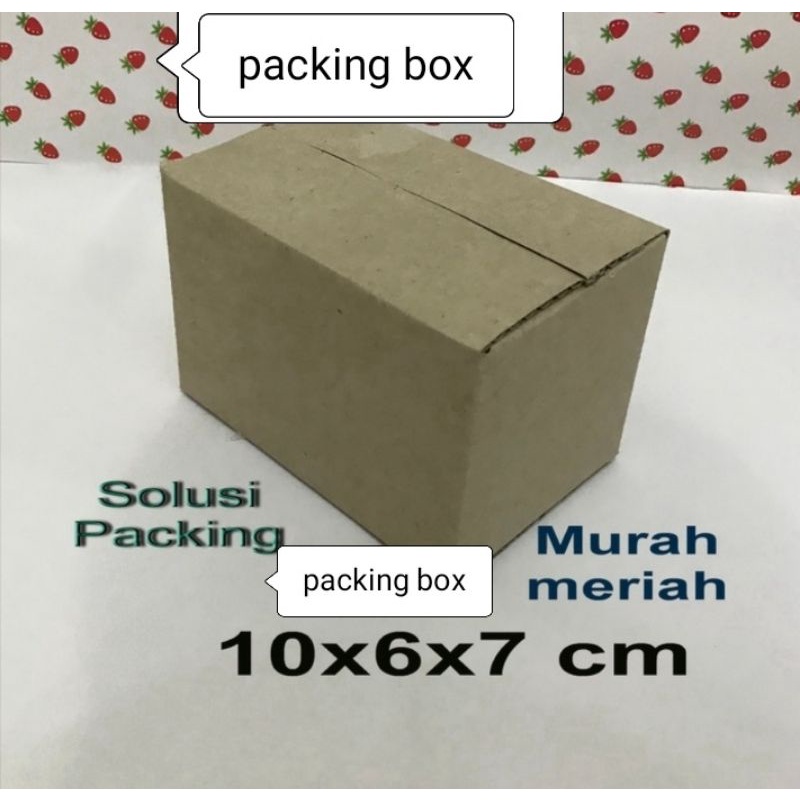

karton/dus UK.10x6x7cm.single wall luar polos dalem ada tulisan