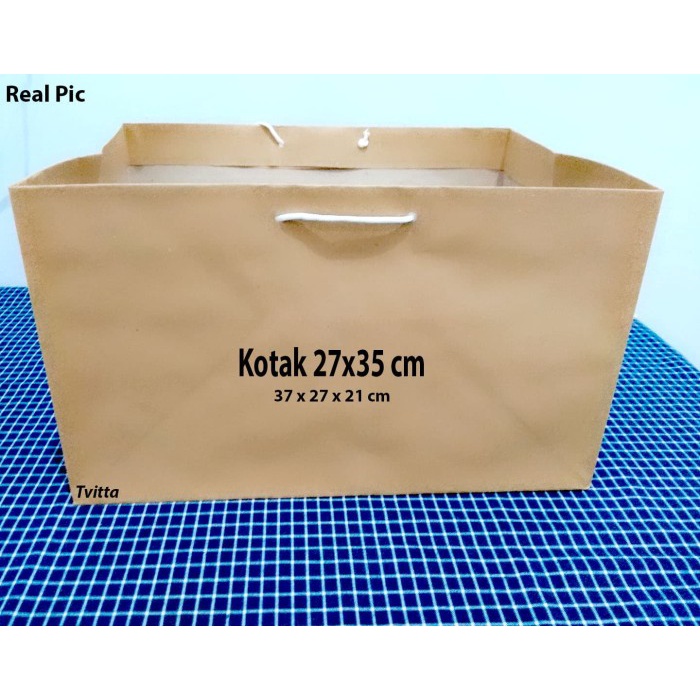 

Paperbag Polos Coklat Kotak 27x35 cm