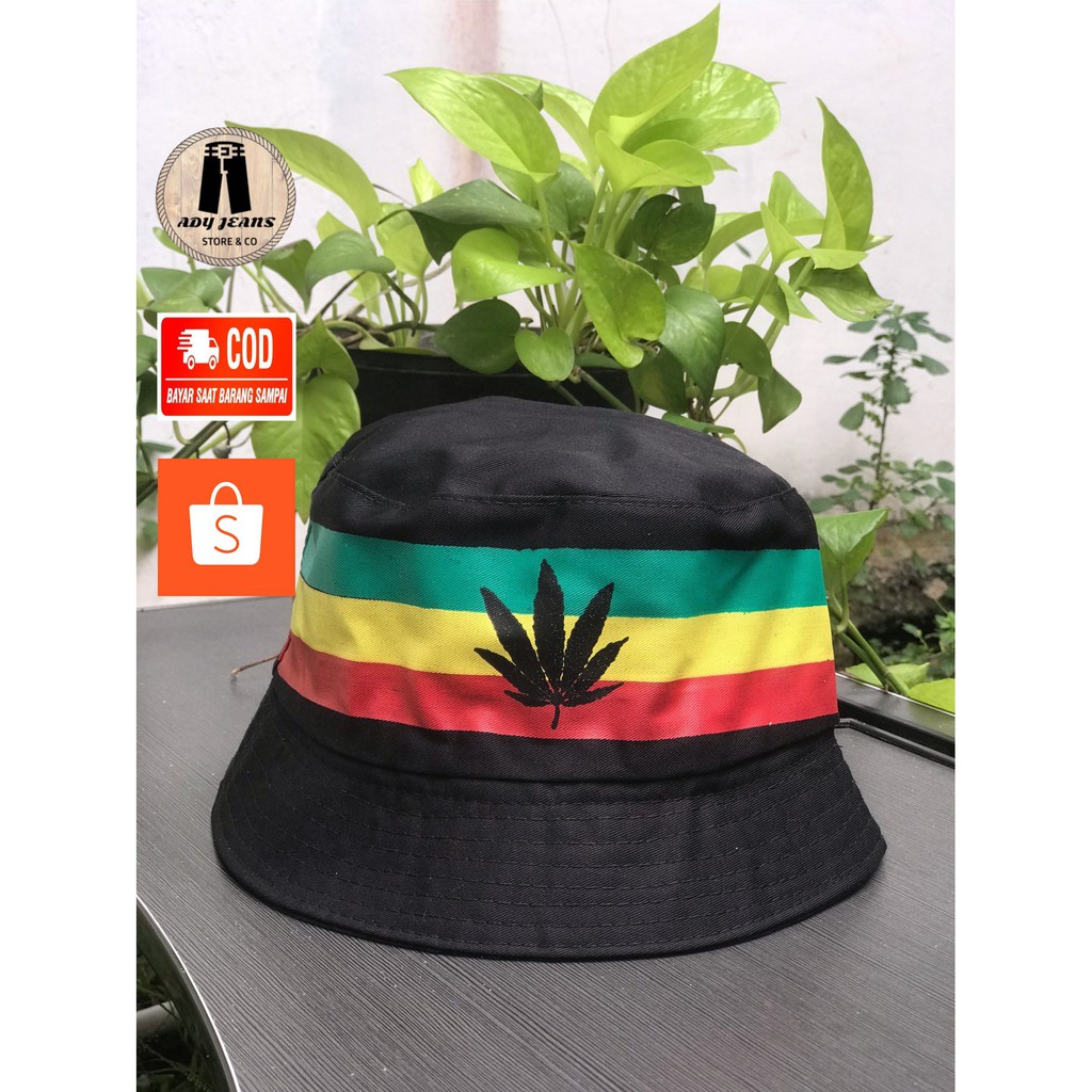 Topi Distro Bucket Sablon Rasta Pria / Topi Bucket Sablon Rasta Distro Pria