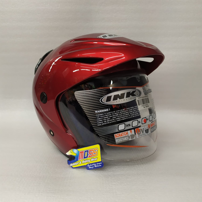 Helm INK CX 22 CX22 Solid Polos Merah Marroon | Halfface | Original