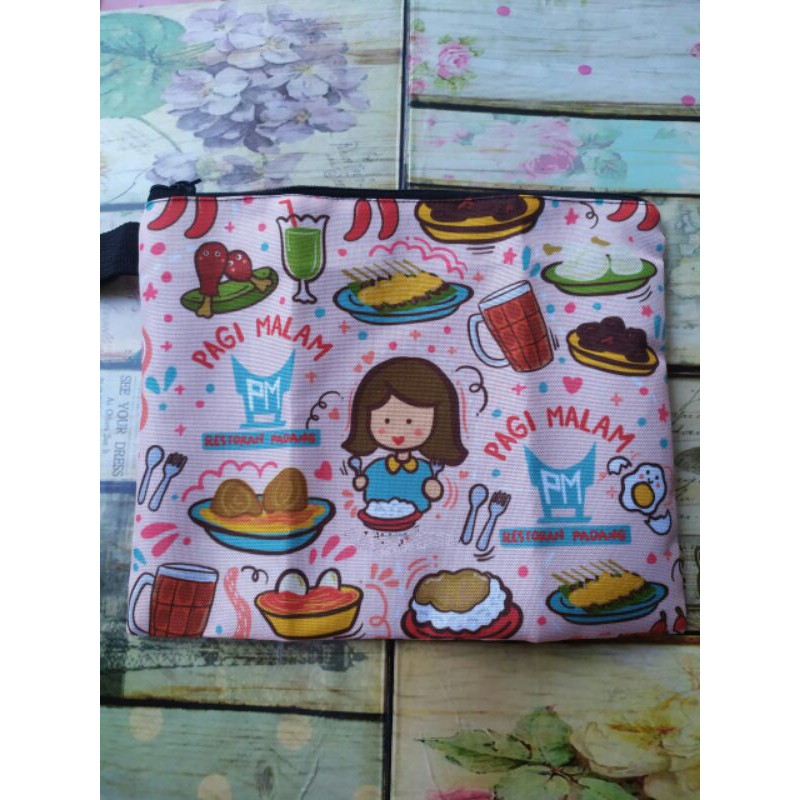 pouch kain lucu serbaguna masker makan masak nasi restoran padang cooking tibby wear unik