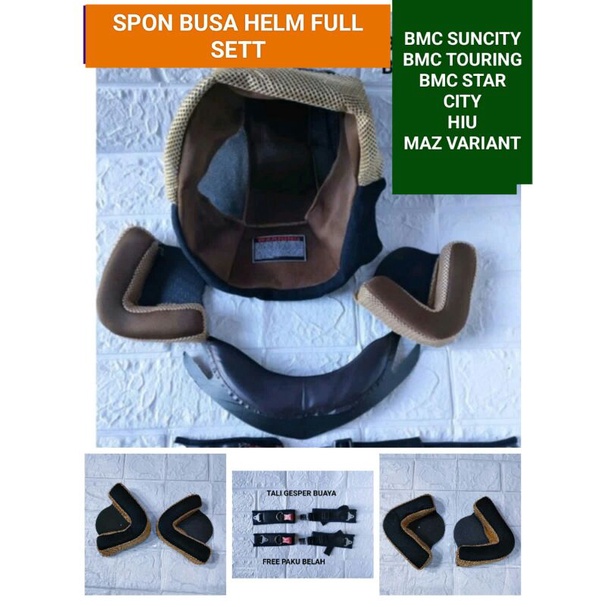 BUSA HELM /SPON HELM FULL SETT BMC SUNCIT ,BMC TOURING MAZ HIU COKLAT KOMBINASI