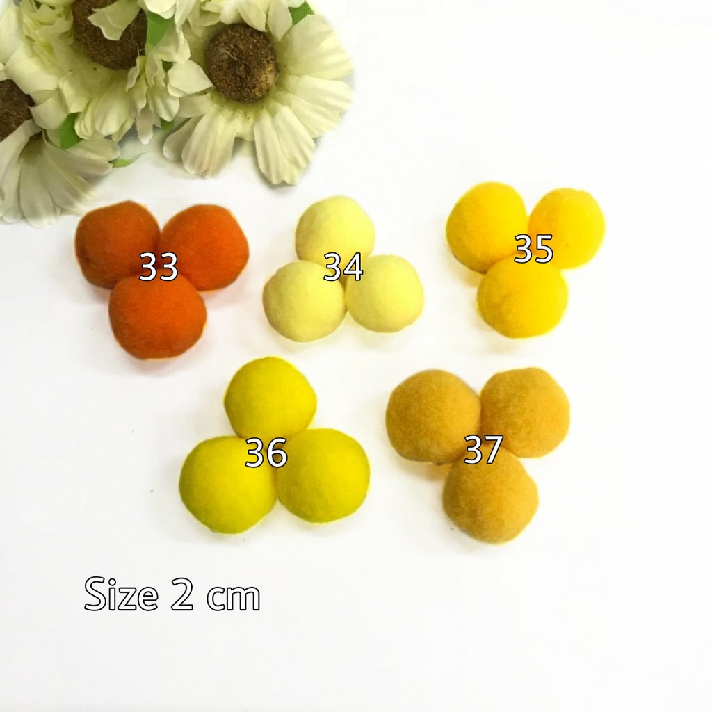 10 PCS - 2 CM | POM POM HALUS ANEKA WARNA | POM POM KAPAS