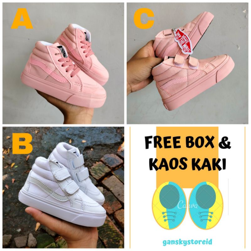 SEPATU VANS ANAK SK8 PINK PREMIUM HIGH QUALITY SEPATU ANAK PEREMPUAN KADO KIDS