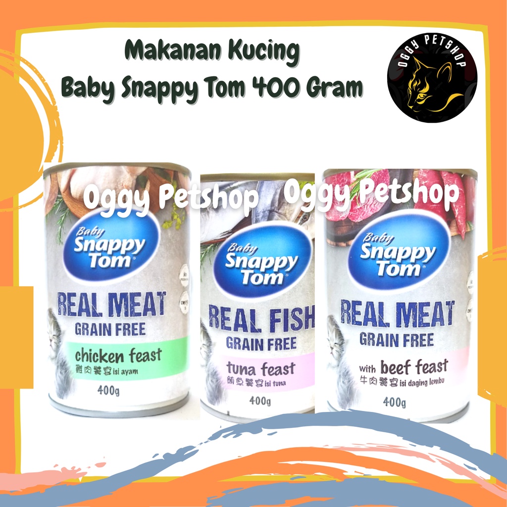 Makanan Kucing Baby Snappy Tom 400 Gram wet food for cat