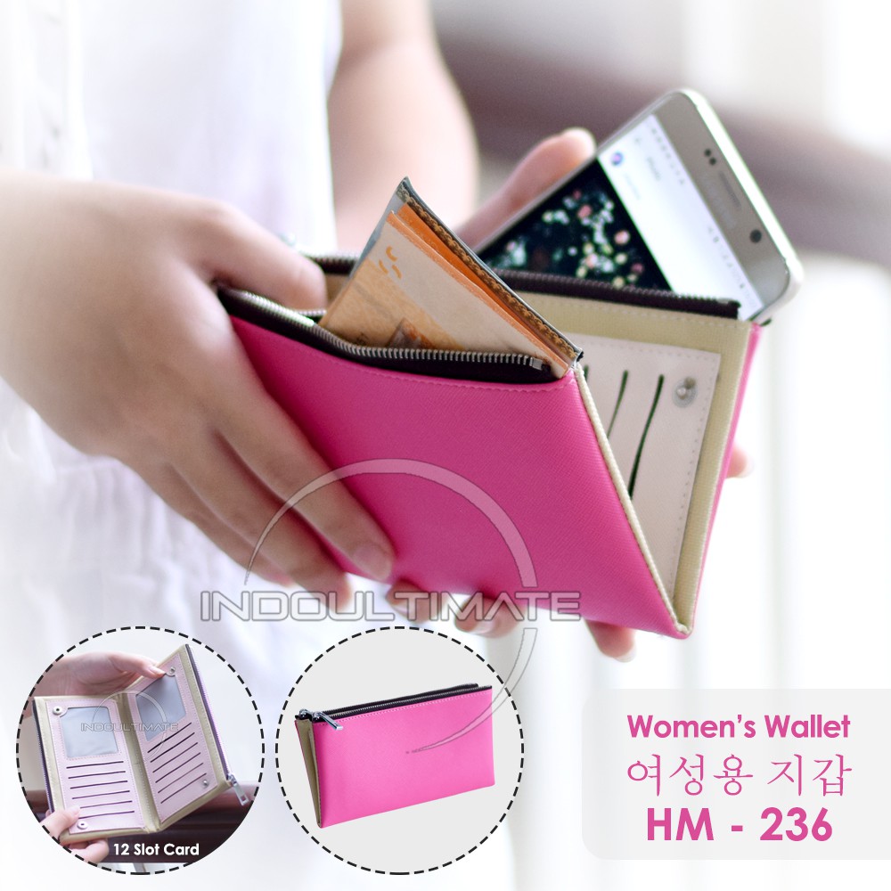 Ultimate Dompet Wanita HM236  Dompet Cewek Kartu ATM Panjang Kulit Import Murah Lucu Korea Import