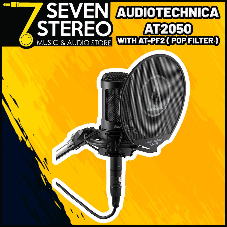 Audio Technica AT2050 With Pop Filter Mic Condensor Recording