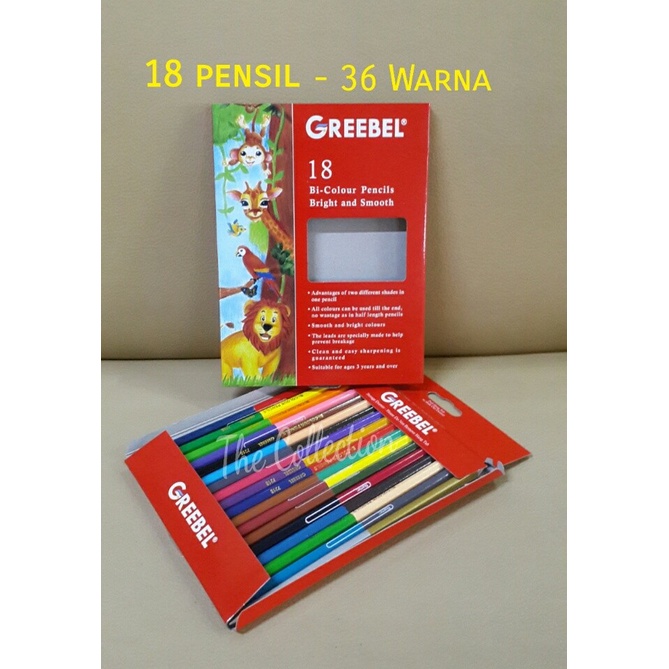 

(BISA COD) ATK233GB 7218 Bi Colour 18 Pensil dapat 36 Warna Greebel Grebel Grab