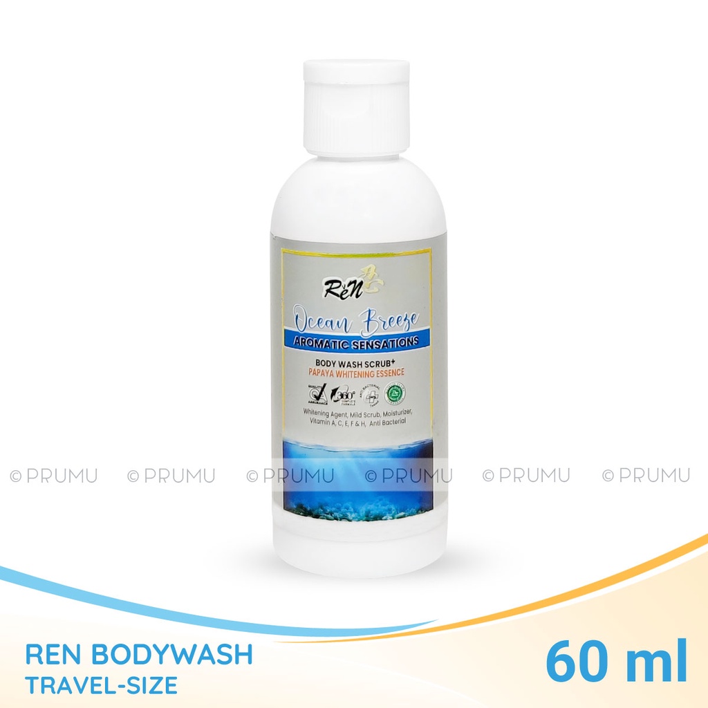 Ren Body Wash Scrub Travel Size 60ml - Sabun Pepaya Cair - Shower Scrub - Sabun Cair