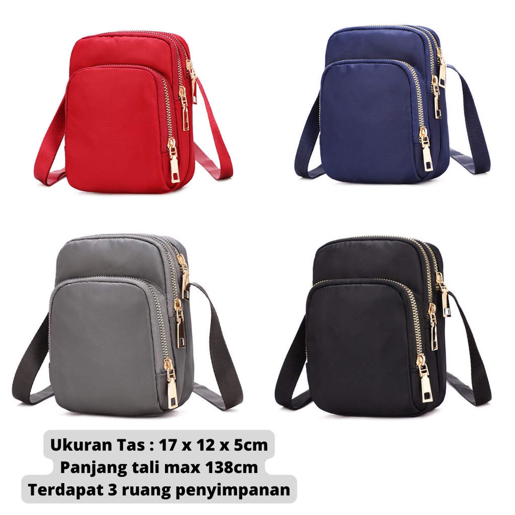 ONLYONE12 Tas Wanita Nylon Waterproof Sling Bag / Mini Bag / Tas Kecil Muat Banyak / Tas Selempang Wanita Korean TW3117