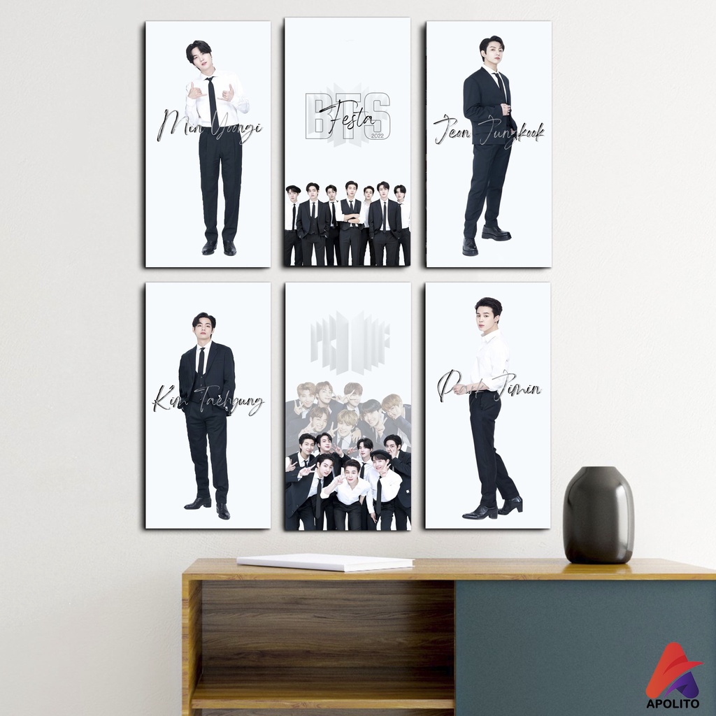 HIASAN DINDING BTS FESTA 10X20 CM WALLDECOR PAJANGAN POSTER HIASAN KAMAR DEKORASI KAYU KPOP BTS KPOP