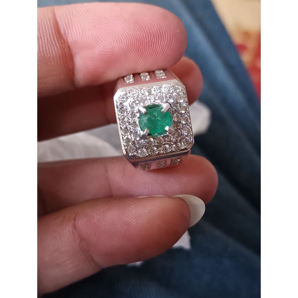 batu zamrud natural emerald beryl zamrud iket perak