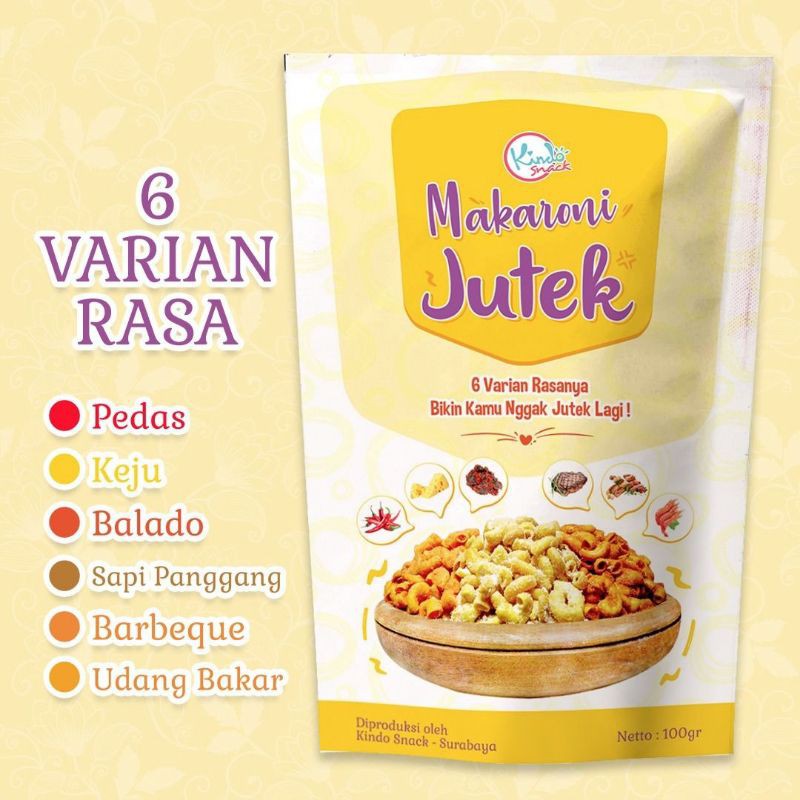 

Makaroni Jutek Cemilan Kekinian dari KindoSnack /Gurih,Renyah, enak isi 100 gram