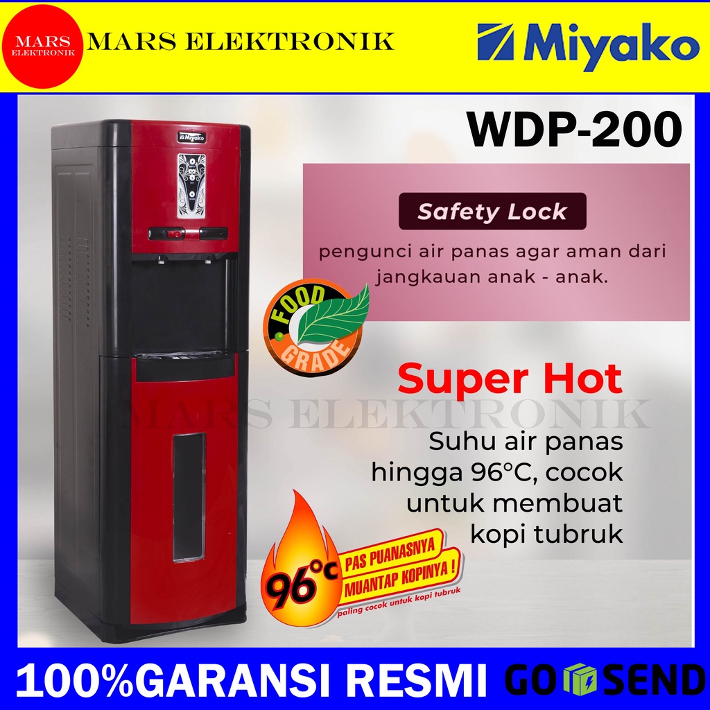 DISPENSER MIYAKO GALON BAWAH WDP-200  DISPENSER MIYAKO BERDIRI GALON BAWAH WDP 200 -  WDP200