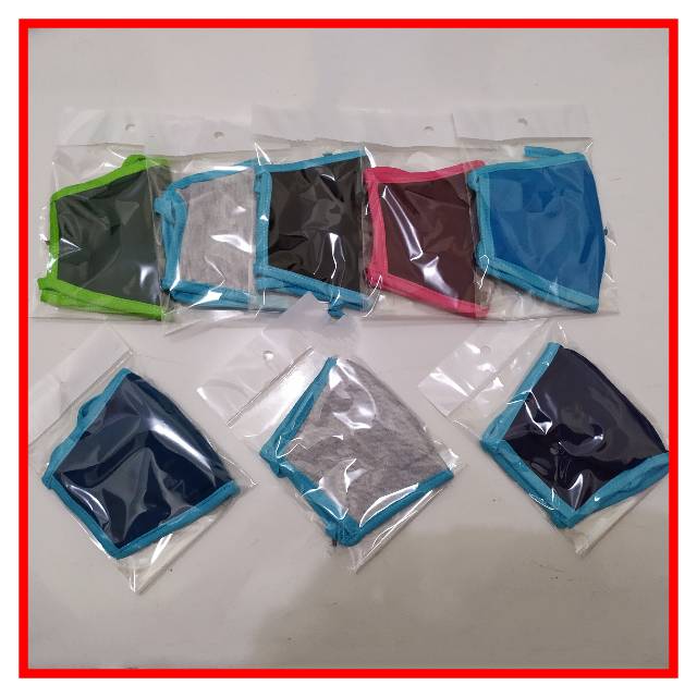 Masker kain 12pcs/cantolan kuping warna polos/3lapis