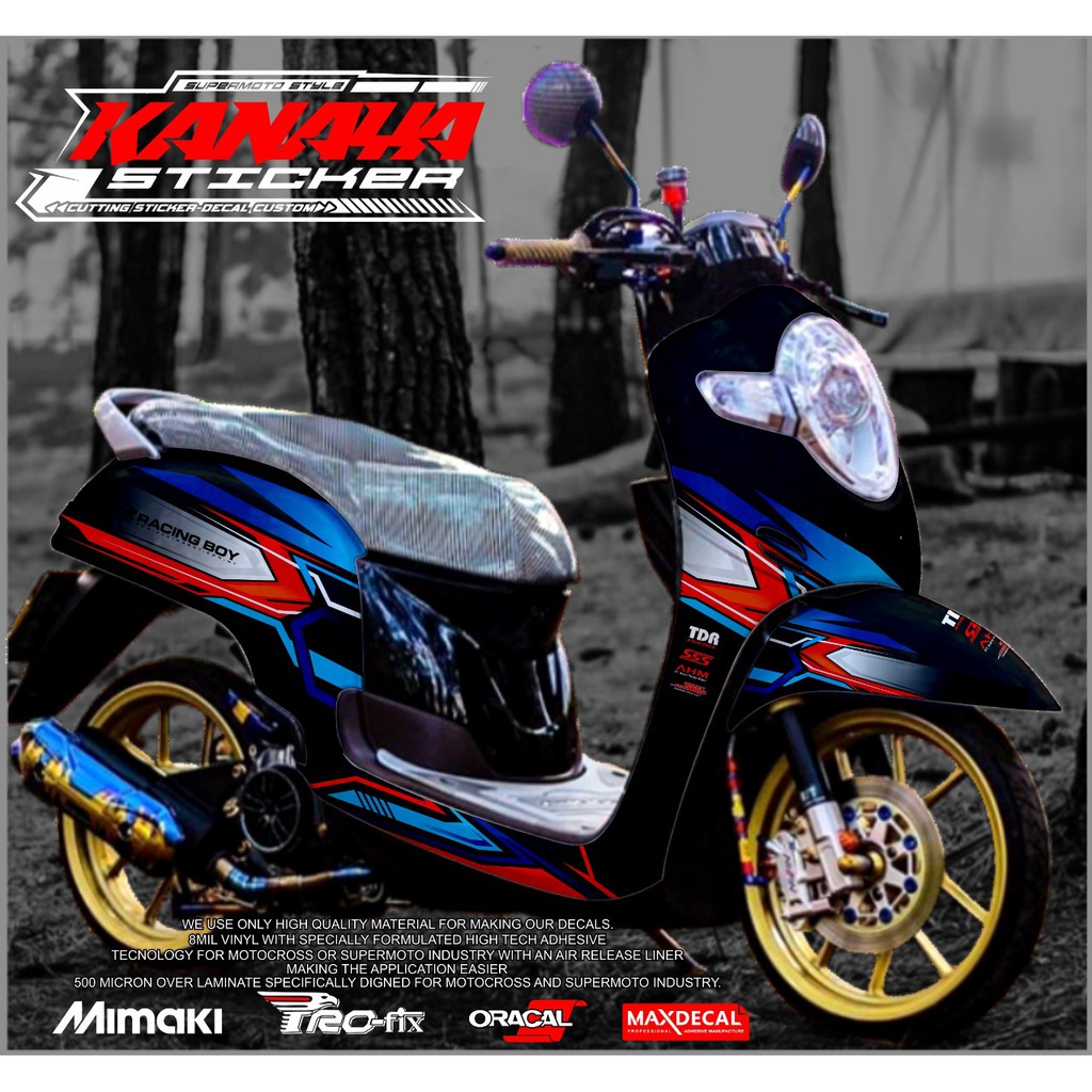 Decal scoopy Fi Stciker Scoopy 2017 / 2018/ 2019/ Decal new Scoopy Warna Hitam Termurah