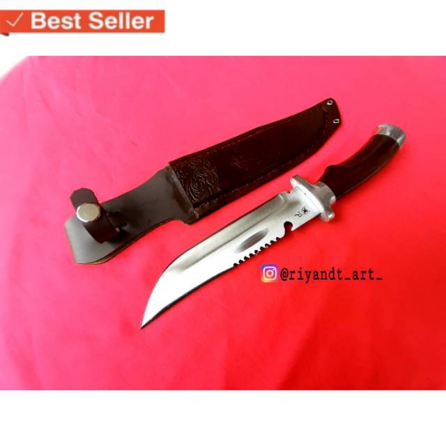 HUNTING KNIFE SURVIVAL KITA OUTDOOR ,PISAU BOWIE HUNTING BISA COD