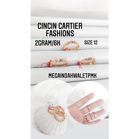 Cincin Cartier ukir Tsunami / Mas asli kadar 6k