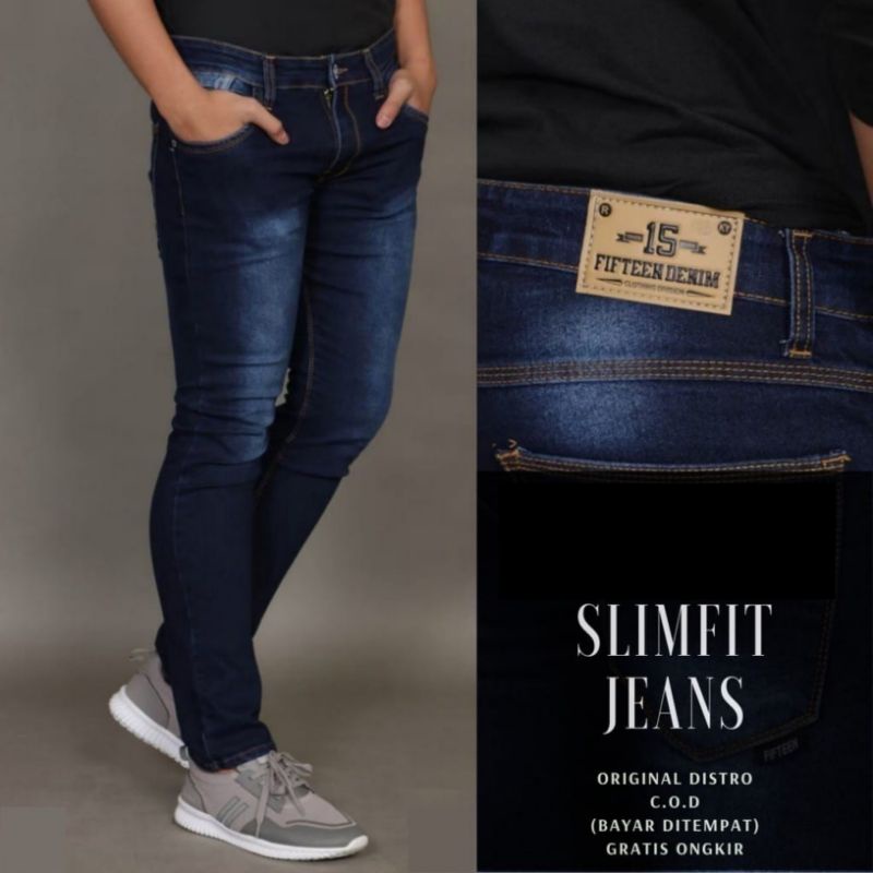 CELANA PRIA JEANS SLIMFIT PANJANG ORIGINAL