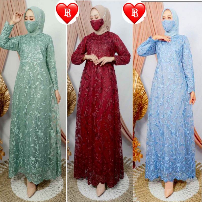 GAMIS AMIRA TILE BRUKAT MUTIARA /GAMIS PESTA FASHION TERBARU/GAMIS MAXI TILE MUTIARA BUSUI/GAMIS MAXI TILE MITIARA MUSLIMAH/ GAMIS FASHIEN MUSLIMAH /GAMIS PESTA BAHAN BULUKAT TILE MUTIARA