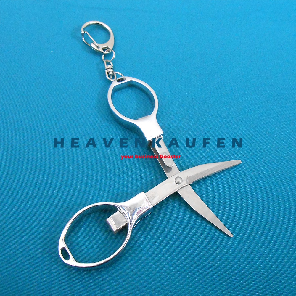 Gunting Lipat Mini Kecil Unik Lucu Stainless Steel Travel Trip Scissors Merek PIN