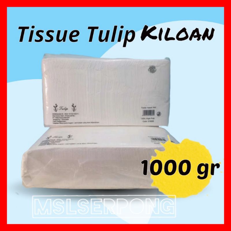 TISSU FACIAL TULIP KILOAN 1000 GRAM VIRGIN PULP / TISSU WAJAH / FACIAL TISSU