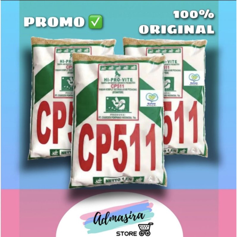 Pur Pakan ayam CP 511 511k Hiprovite Charoen Pokphand kemasan 1kg 511