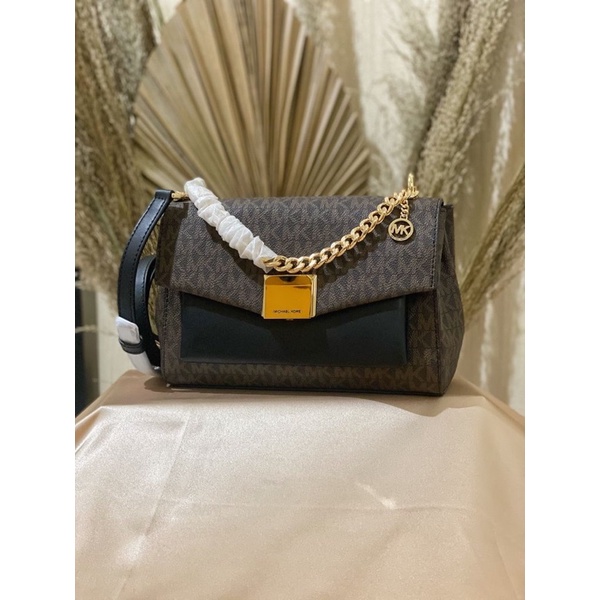 Tas michael kors lita medium brown black