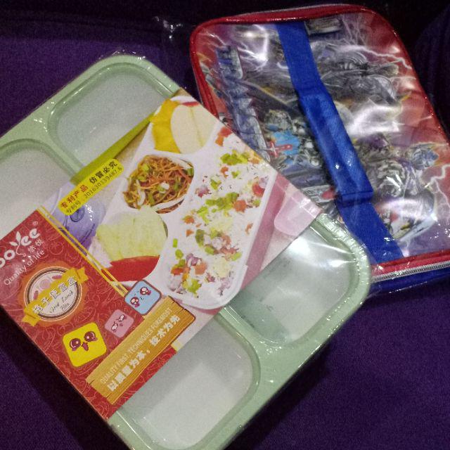 Lunch Box / Kotak Tempat Makan Sekat 4 Grids Leak Proof Bpa Free