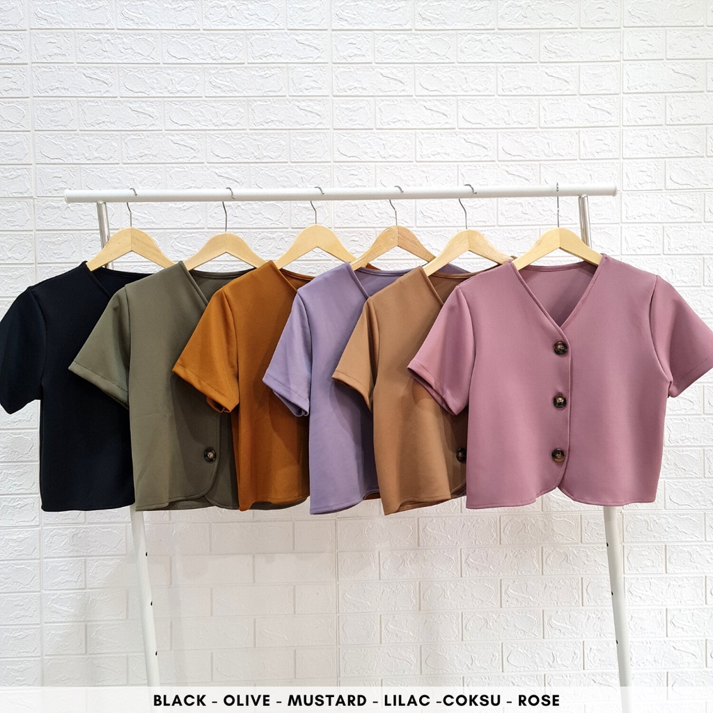 3589 alyssha basic button blouse scuba