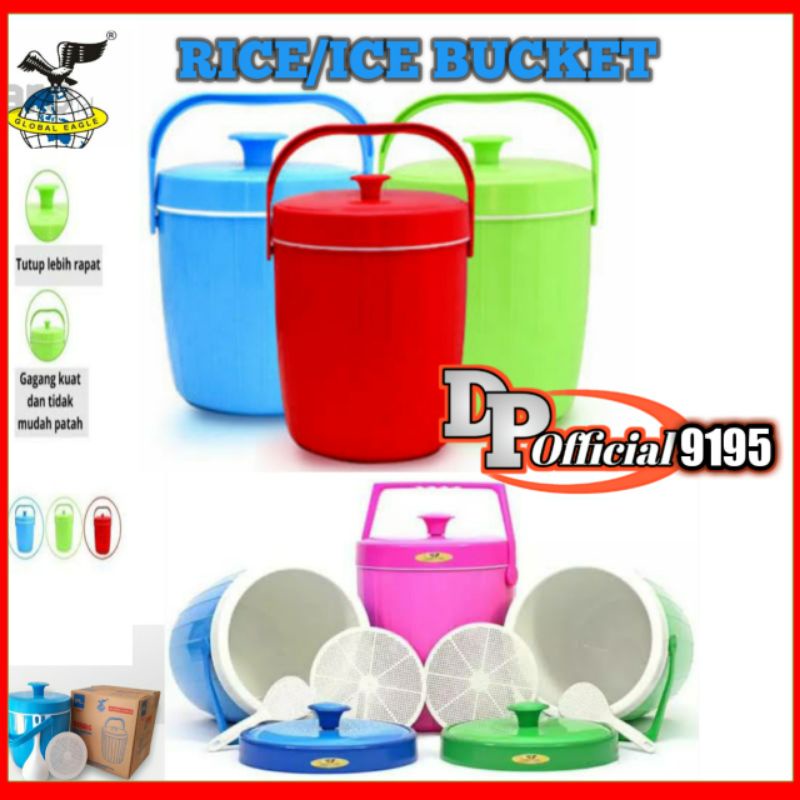 RICE/ICE BUCKET ROYAL/TERMOS NASI/TERMOS ES BATU MERK GLOBAL EAGLE, UKURAN 6, 8, 10 LITER