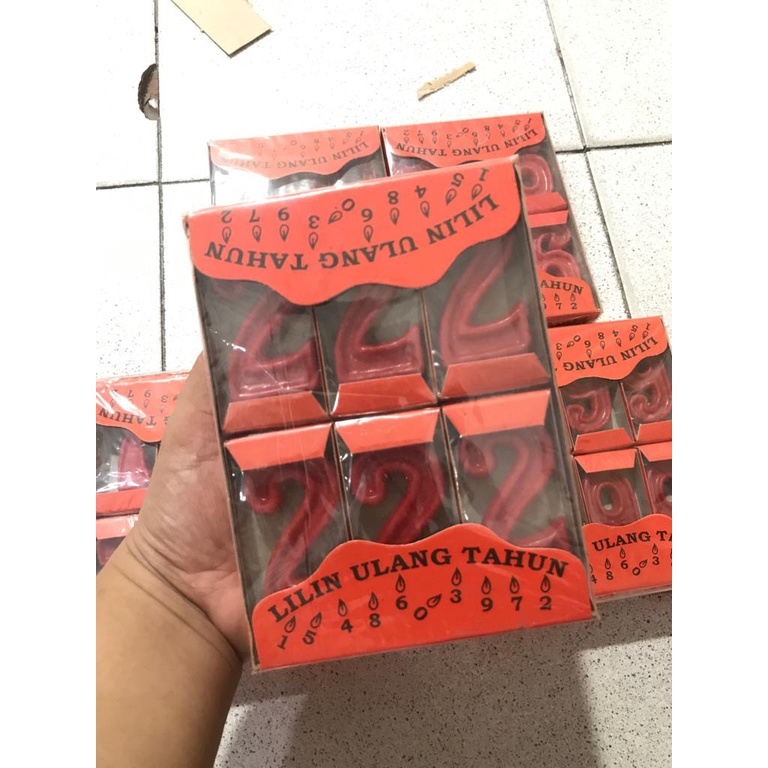 [1pak-12pc] Lilin Angka WINA lilin angka murah lilin angka merah wina