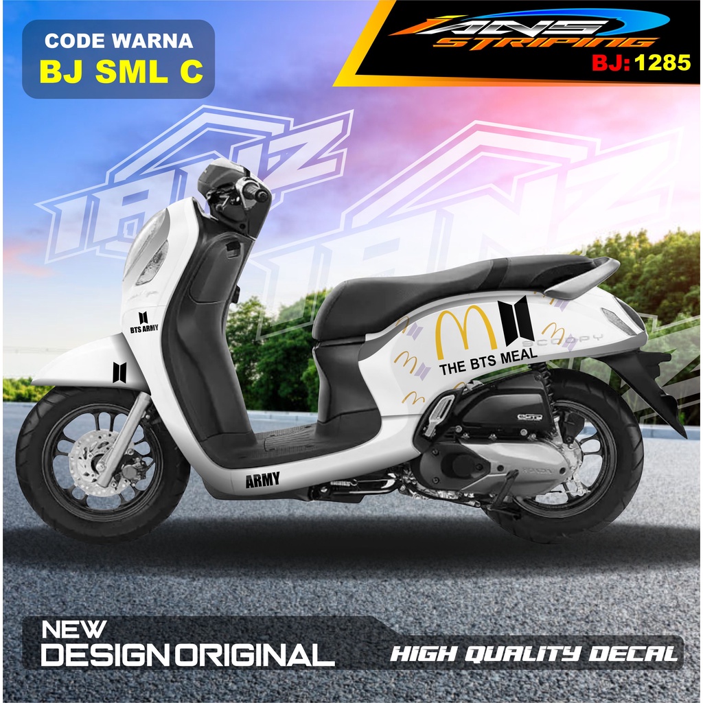 DECAL STICKER SCOOPY BTS FULL BLOK BODY MOTOR / STICKER DECAL HONDA SCOOPY FULL BODY / STICKER VARIASI SCOOPY