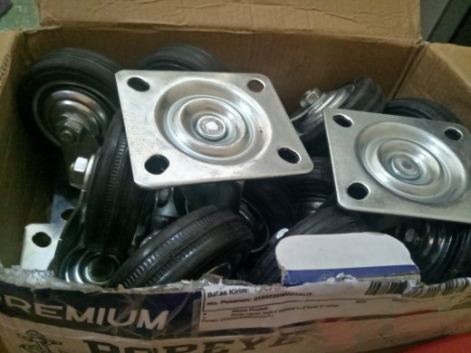 Roda Caster Kaster Etalase Troli Karet 3 Hidup