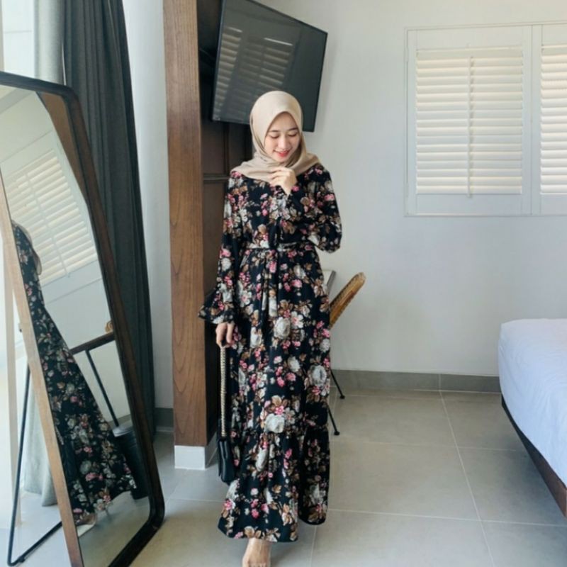 Salma dress motif by Dewihijab Apparel  FREE MASKER PRINTING | COUPLE IBU ANAK