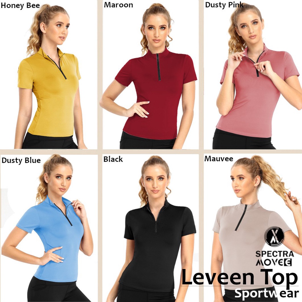 Baju senam LEVEEN TOP baju olahraga wanita kaos sport baju senam wanita kaos aerobic baju zumba kaos gym atasan senam