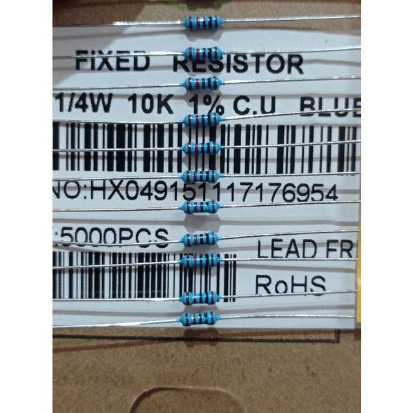 RESISTOR METAL FILM 1/4WAT 1%  10K . 100PCS