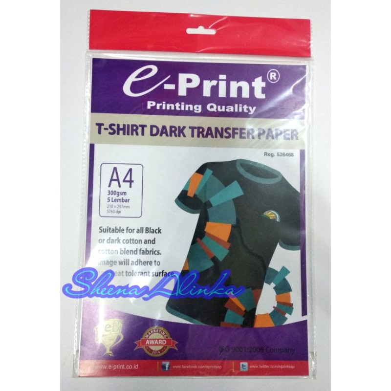 Jual TRANSFER PAPER DARK E PRINT A4 300 GRAM ISI 5 LEMBAR | Shopee ...