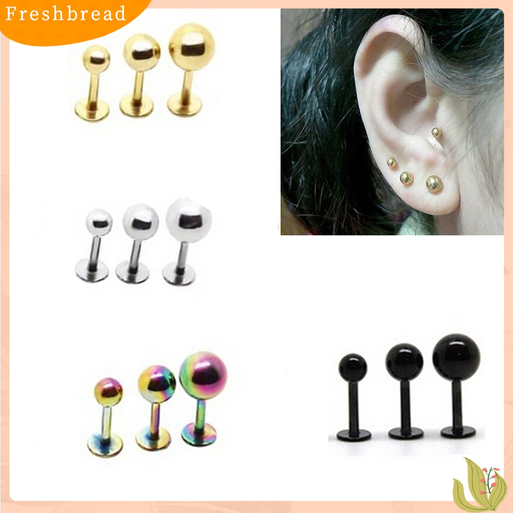 ? Fresh ? 2Pcs Anting Tusuk Bahan Titanium Stainless Steel Gaya Hipster untuk Hadiah Wanita