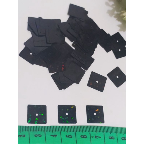 Payet/Manik/mote/Ramboci kotak glitter hitam 12 gram