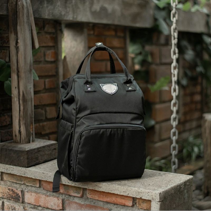 READY DIAPER BACKPACK ⁣⁣⁣⁣BASIC by LITTLE MUNYA BLACK SIAP KIRIM