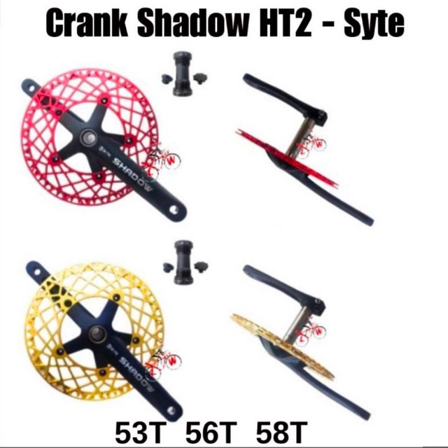 Crankset Syte Shadow  HT2 + BB HT2-53T/56T/58TFolding Bike Sepeda Lipat