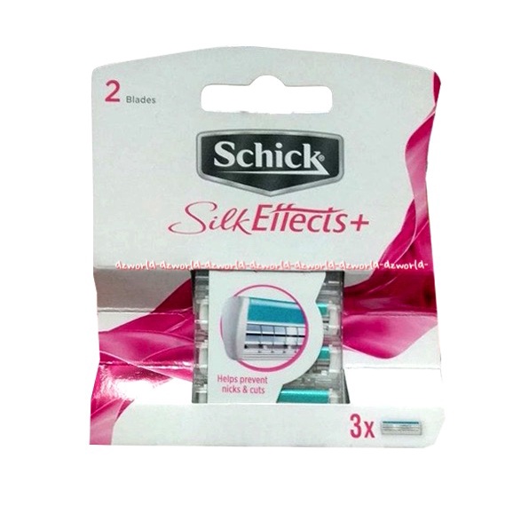 Schick Refill Silk Effect 3pcs Pisau cukur untuk Cewek Wanita Perempuan Shick Scick Razor Isi Ulang