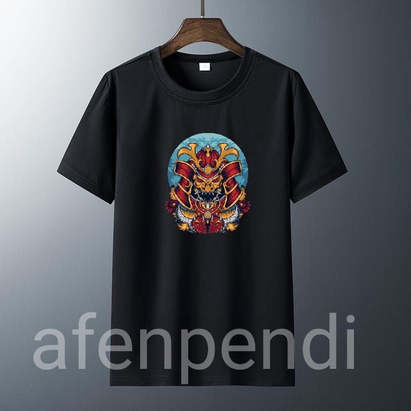 kaos pria dewasa baju cowok laki laki motif Monster Jepang biru bulan size S M L XL XXL XXXL