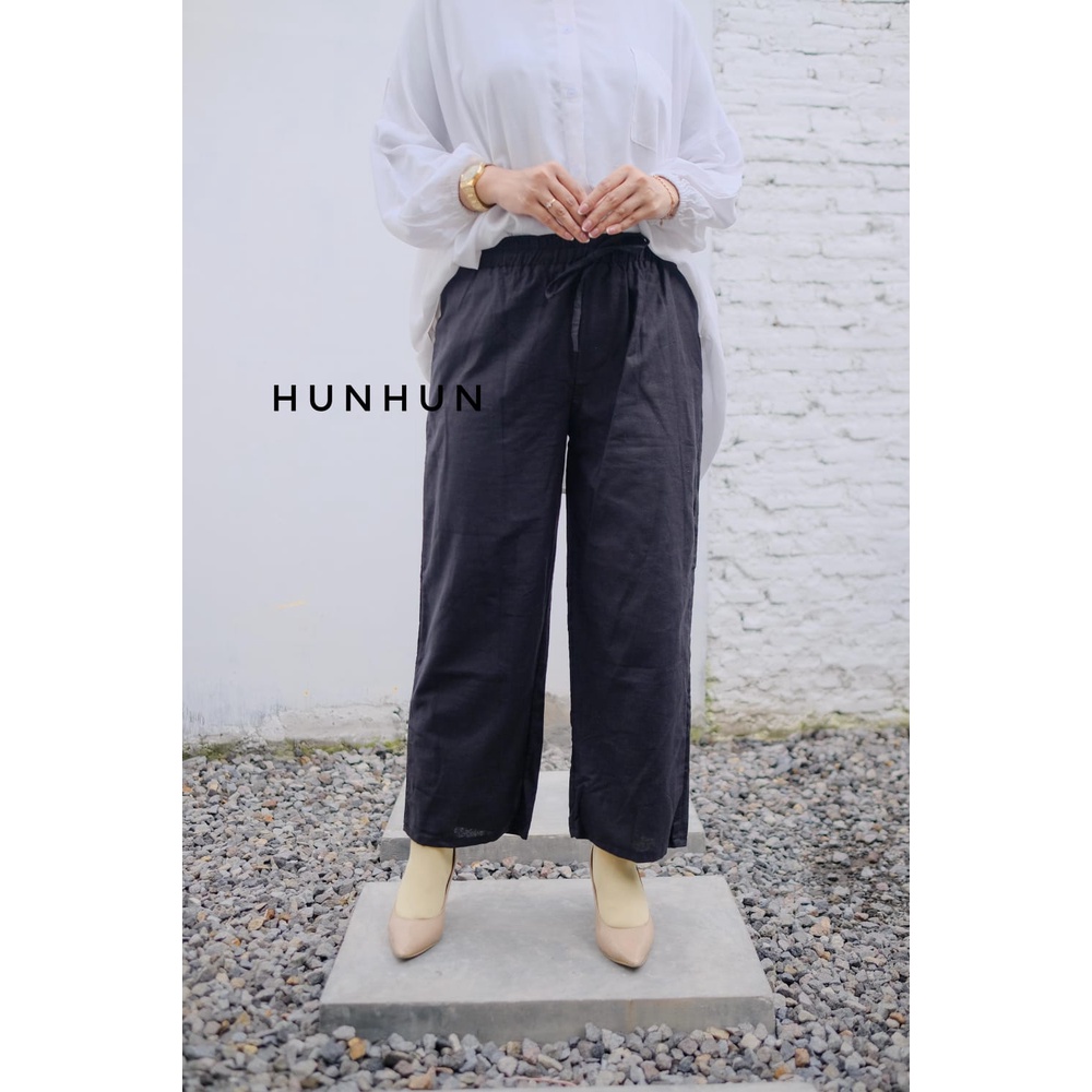 Zunna Pants Widi Pants Kulot Linen Premium Laura Slim Kulot Linen SEOUL Pusatgrosir_solo