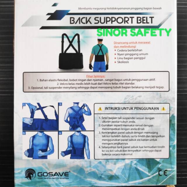 Original Back Support Belt GOSAVE Sabuk Penyanggah Punggung Dan Perut Korset